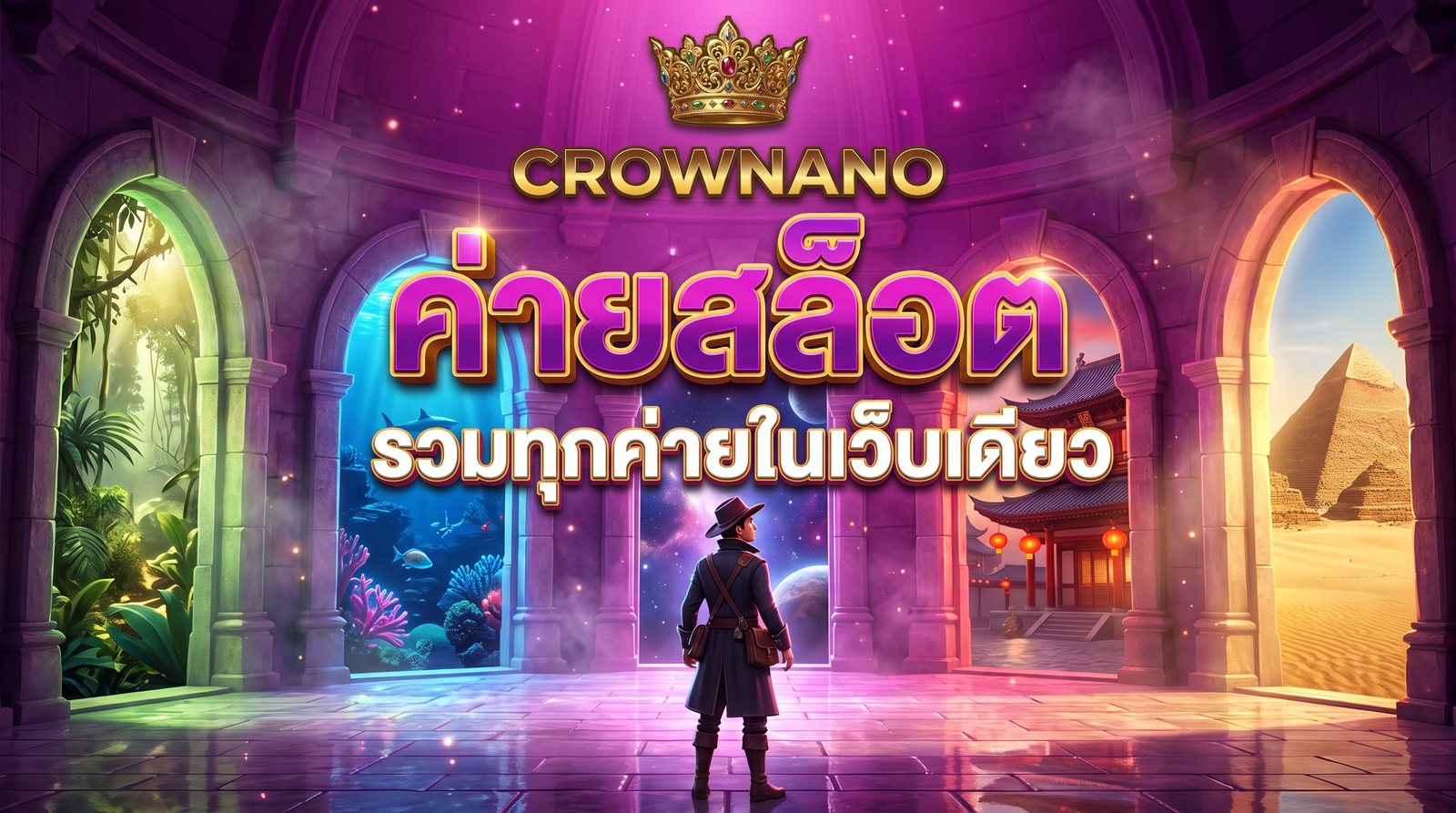 ภาพปกบทความค่ายสล็อต รวมทุกค่ายในเว็บเดียว ประตูหลายโลกเกม จาก CROWNANO